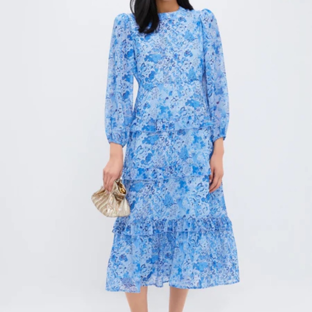 Tuckernuck/Hyacinth House NWT Blue Floral Dress - Picture 3 of 7